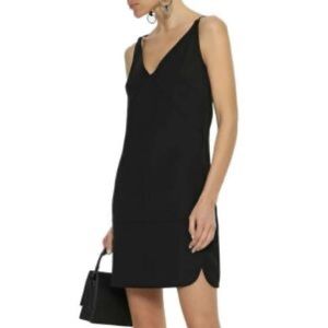 Helmut Lang Black Mini Dress With Faux Leather Studded Straps